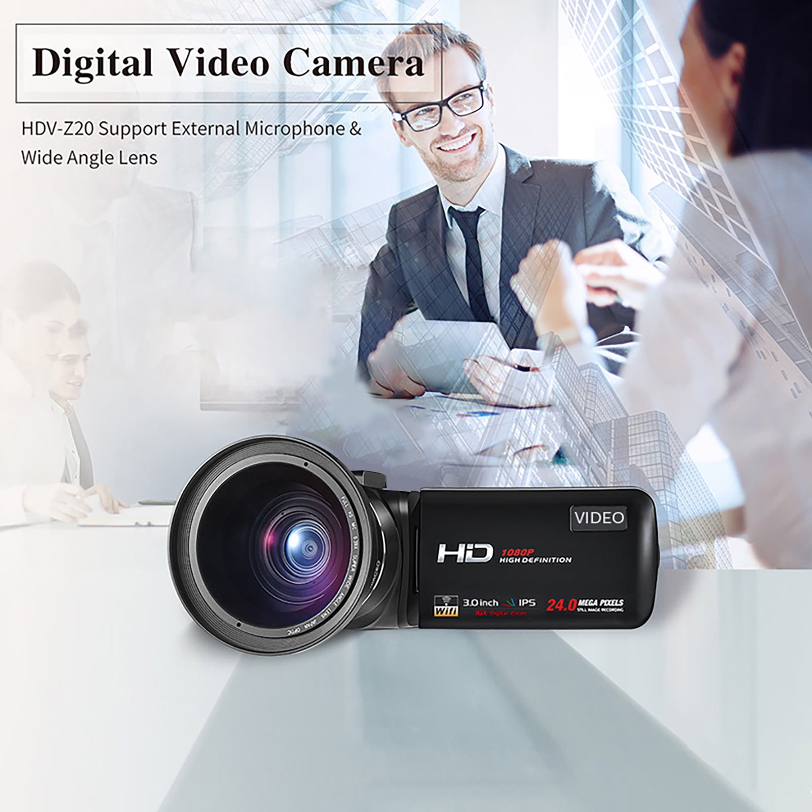 Video Camera Camcorder 1080P 30fps, IR Night Vision Vlogging Camera with 3 Inch IPS Screen, 16X Digital Zoom Recorder for YouTube and Travel