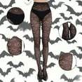 thumbnail image 3 of Halloween Stockings for Women Gothic Fishnet Tights with Bow Lace Design Hollow Out Pattern Cosplay Costume Accessories, 3 of 3