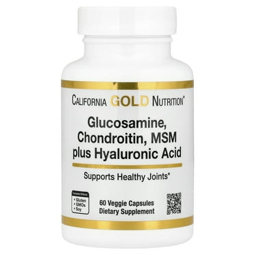 California Gold Nutrition Glucosamine, Chondroitin, MSM plus Hyaluronic Acid, 60 Veggie Capsules