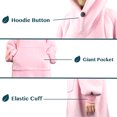 thumbnail image 3 of PAVILIA Blanket Sweatshirt with Sherpa Lining for Kids, Children | Super Soft, Warm, Reversible Hoodie Blanket for Boys, Girls | Giant Hood, Oversized Fleece Pullover With Pocket (Pink), 3 of 7