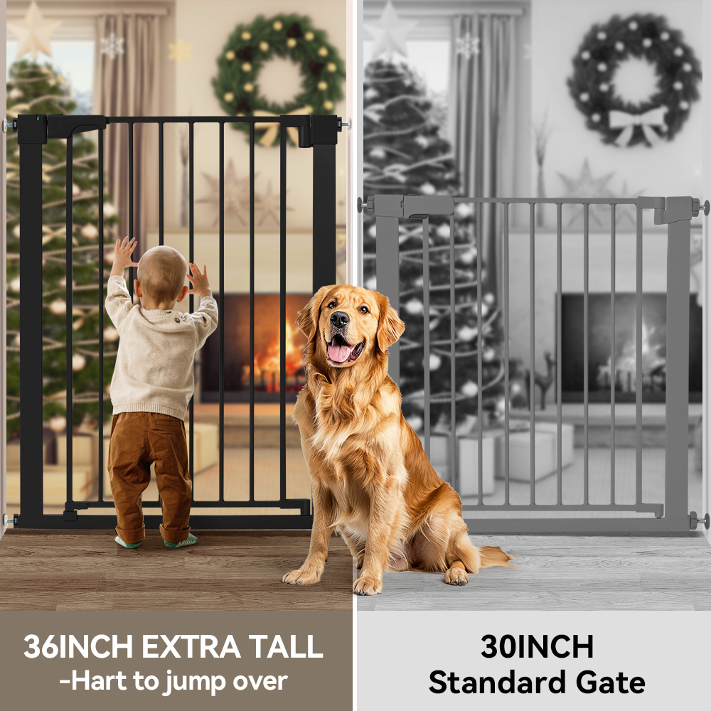 Caveen 36" Extra Tall Baby Safety Gate, Black photo 6