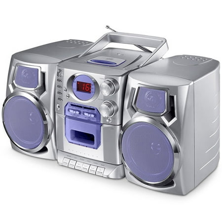 Durabrand Shelf Stereo w/ CD Player, Radio, Cassette Recorder in Purple