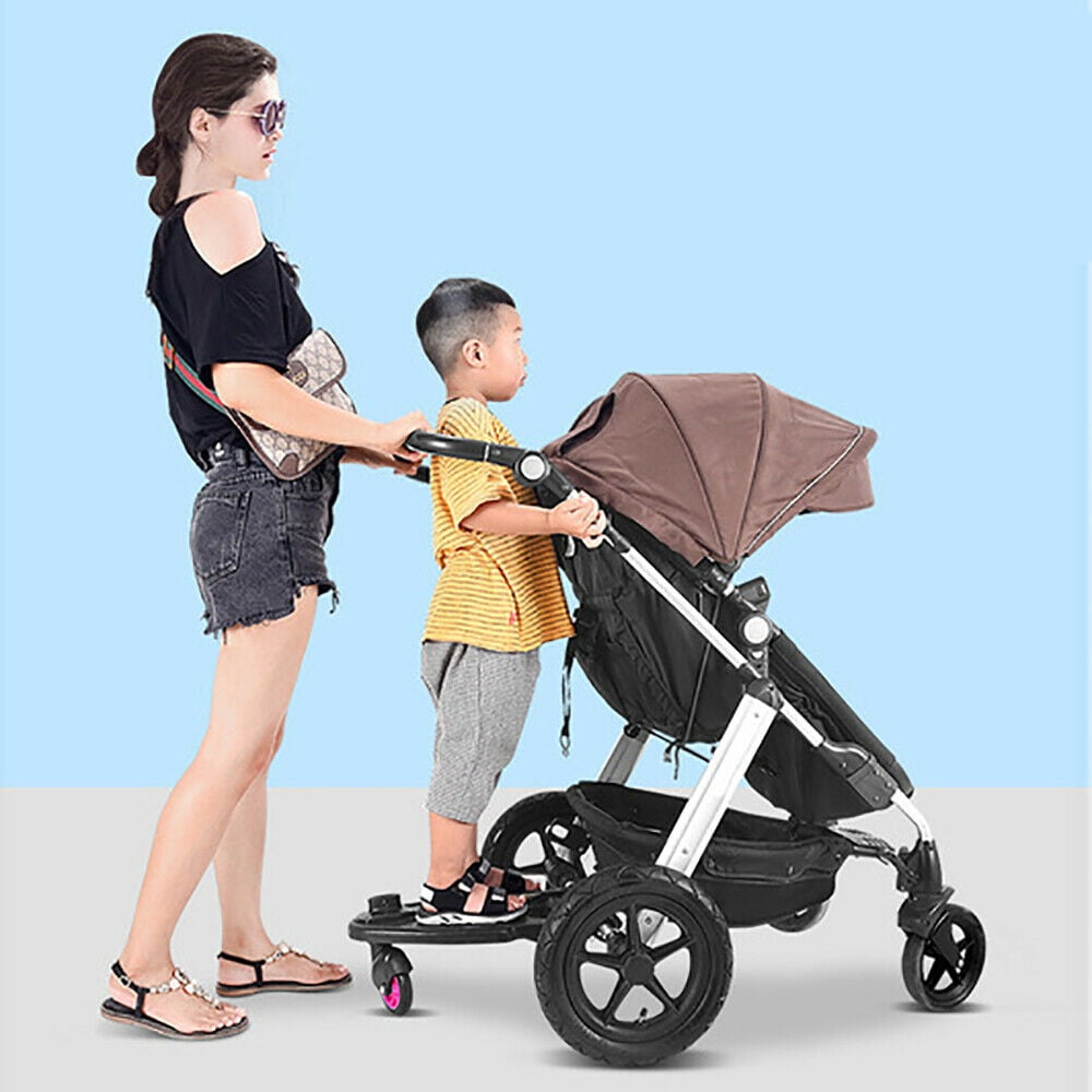 Holds Children Up to 55lbs Buggy Board Suitable for Most Brands of Strollers Naniruok 21.65 x 13.01 x 14.17 inch Universal Pram Pedal Adapter 2-in-1 Stroller Board with Detachable Seat 