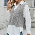 thumbnail image 5 of Women's Fashion Casual New Style Slim V-Neck Sleeveless Waistcoat Knit Sweater Top for Women Stylish Knit Vest Cardigan Sleeveless Sweater Top, 5 of 7