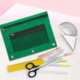 thumbnail image 3 of Pencil Pouch for 3 Ring Binder, Heavy Duty Canvas Dual Zipper Pen Bag with Clear Window, Smooth Metal Zipper, Fit Standard 3-Ring Binders for Office Travel Supplies (Army Green), 3 of 6
