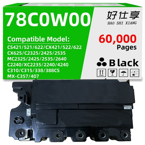 78C0W00 Waste Toner Bottle Compatible with Lexmark CS421 CS521 CS622 CX421 CX522 CX622 CX625 C2325 C2425 C2535 MC2325 MC2425 MC2535 MC2640 C2240 XC2235 XC2240 XC4240 C310 C315 Printer