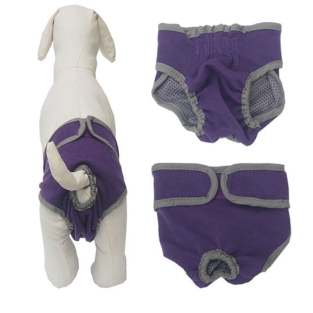 Easy Put On/Off 1 pcs for Small Medium Large Dog Cotton Female Dog Use Breathable Dog Diapers Dog Sanitary Briefs Pet Underwear Dog Physiological Pants PURPLE S