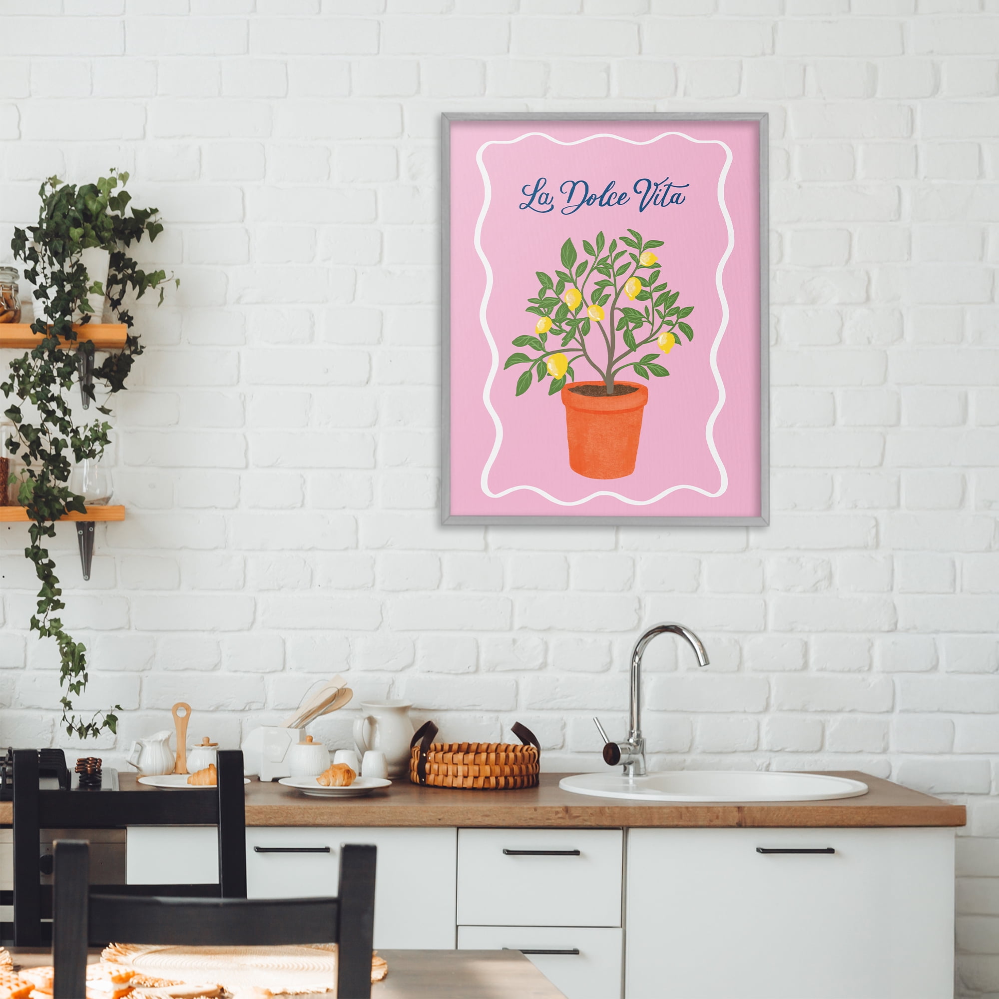 Stupell Industries Dolce Vita Lemon Tree Gray Framed Giclee Art, design by Be Ni La