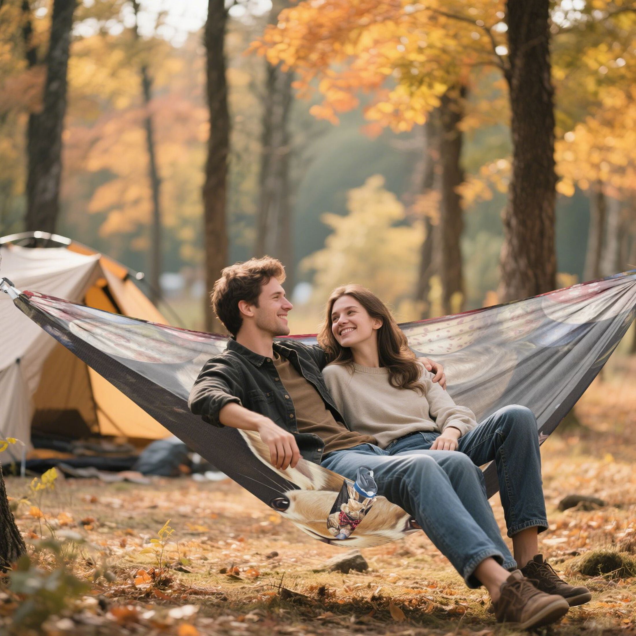Hammock Camping Hammock Nylon Portable Hammock Travel Camping Hammock Easter Brown Rabbit