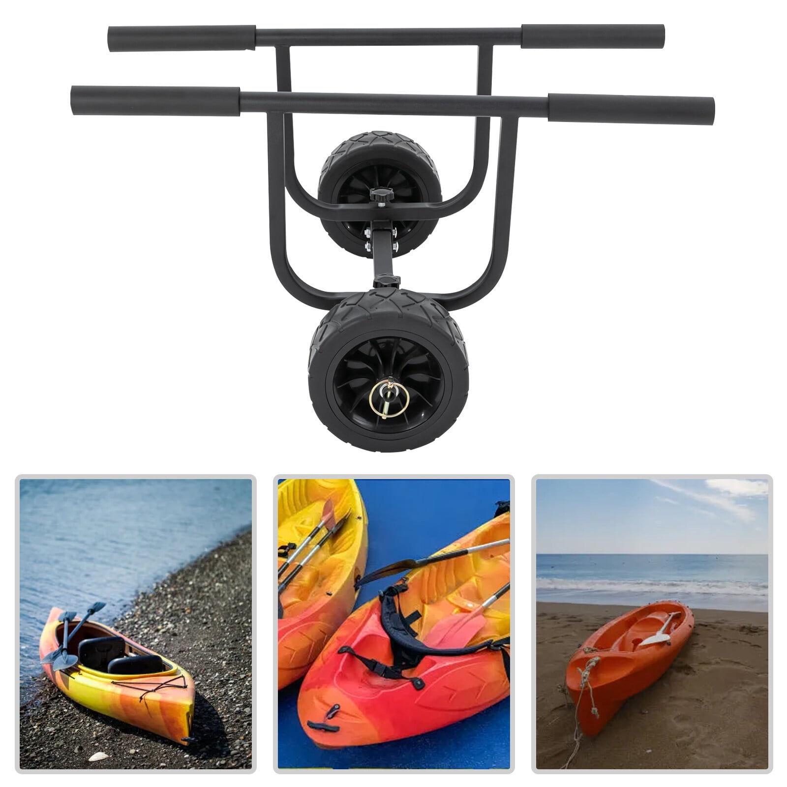 Inflatable Boat Trailer Wheel, Heavy Kayak Trailer Wheel Set for Canoe, Boat Dolly Cart Transport Carrier, Trolley for Small Boat