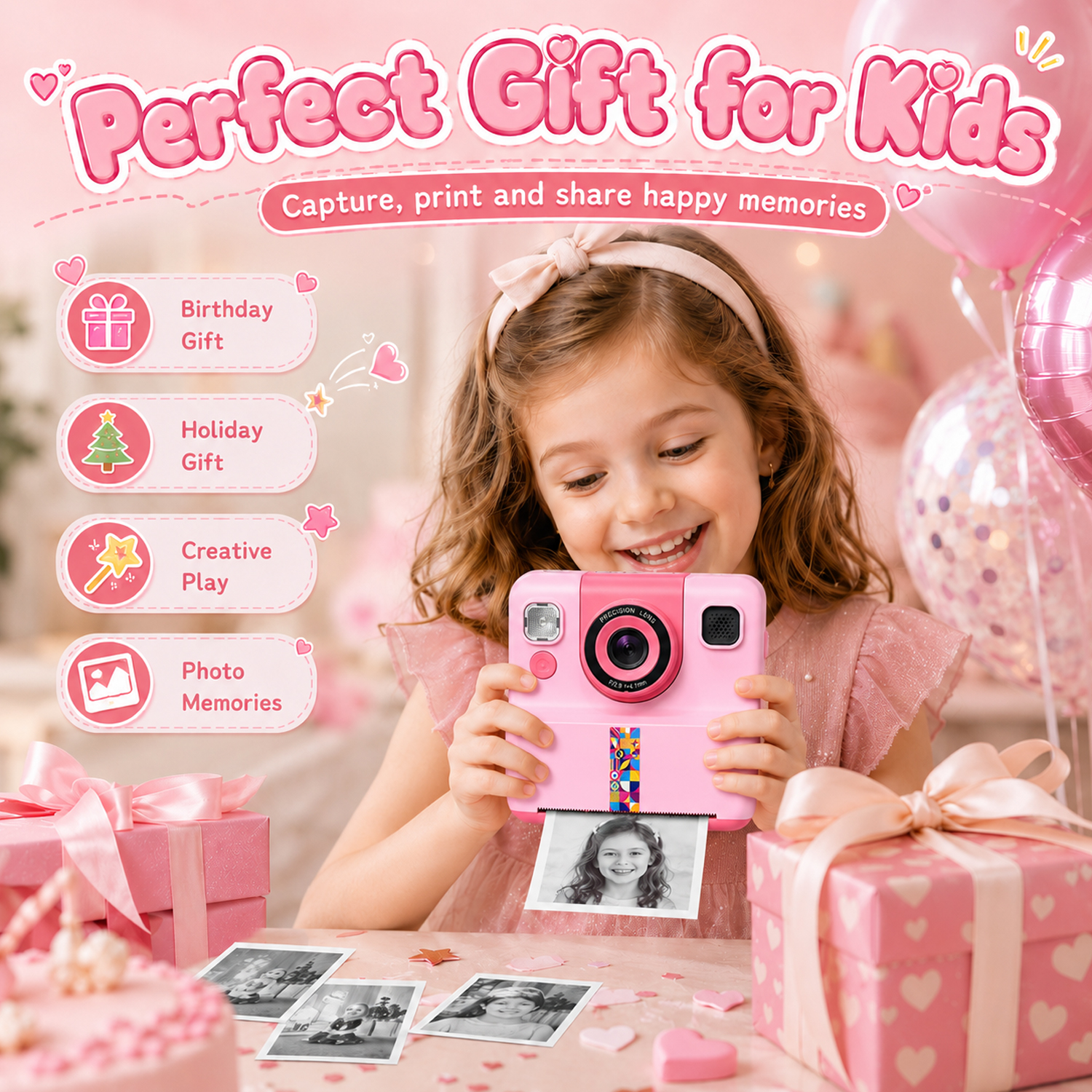JoyStone Kids Instant Print Camera, Pink photo 8
