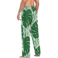 thumbnail image 5 of Men's Pajama Pants with Pockets Sleepwear Lounge Pants Stretch Casual Green Monstera Palm Tree Leaves, 5 of 6