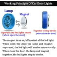 thumbnail image 3 of Luz de advertencia LED inalámbrica universal para puerta de coche (4 unidades), luz de seguridad, luces estroboscópicas para anticolisión trasera (azul), 3 of 4