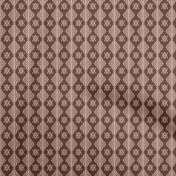 oneOone Cotton Poplin Brown Fabric Geometric Sewing Fabric By The Yard Printed Diy Clothing Sewing Supplies 42 Inch Wide