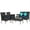 Navy, variant on Costway 4PCS Patio Rattan Furniture Set Cushioned Sofa Coffee Table Backyard Turquoise