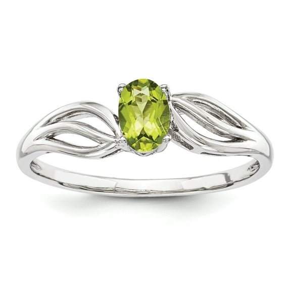 925 Sterling Silver Polished Peridot Ring Size 10 - .55 cwt -  Jewelry Gift for Mom