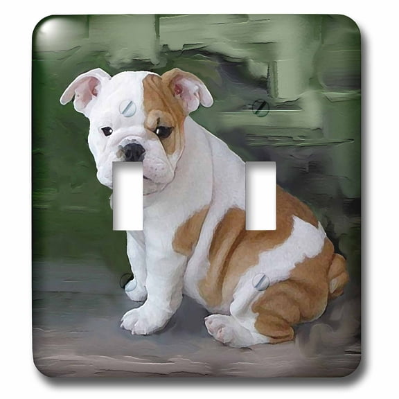 3dRose, British Bulldog Puppy, double toggle switch