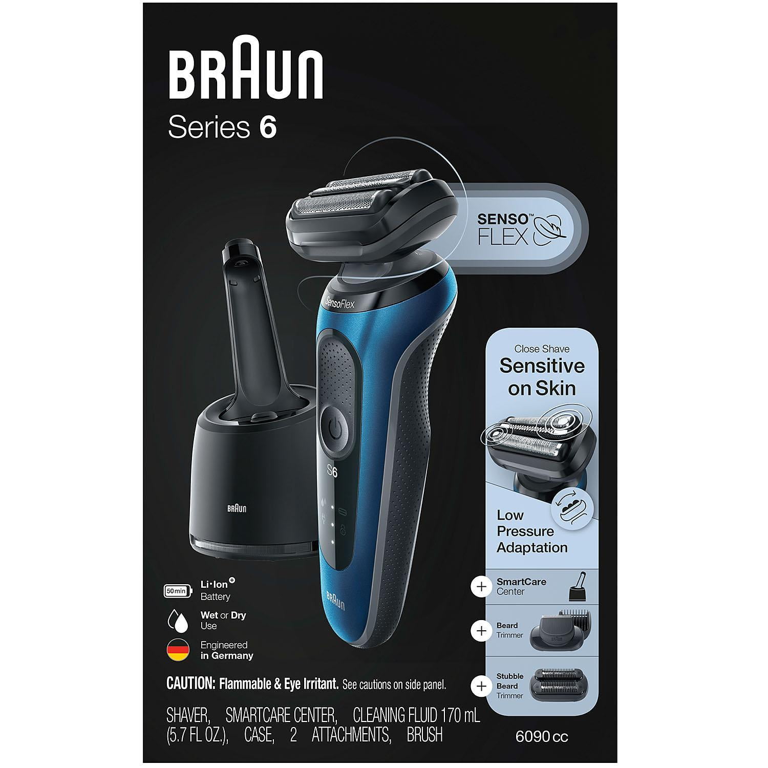 braun series 6 6090cc electric razor for men with smartcare center beard and stubbletrimmer