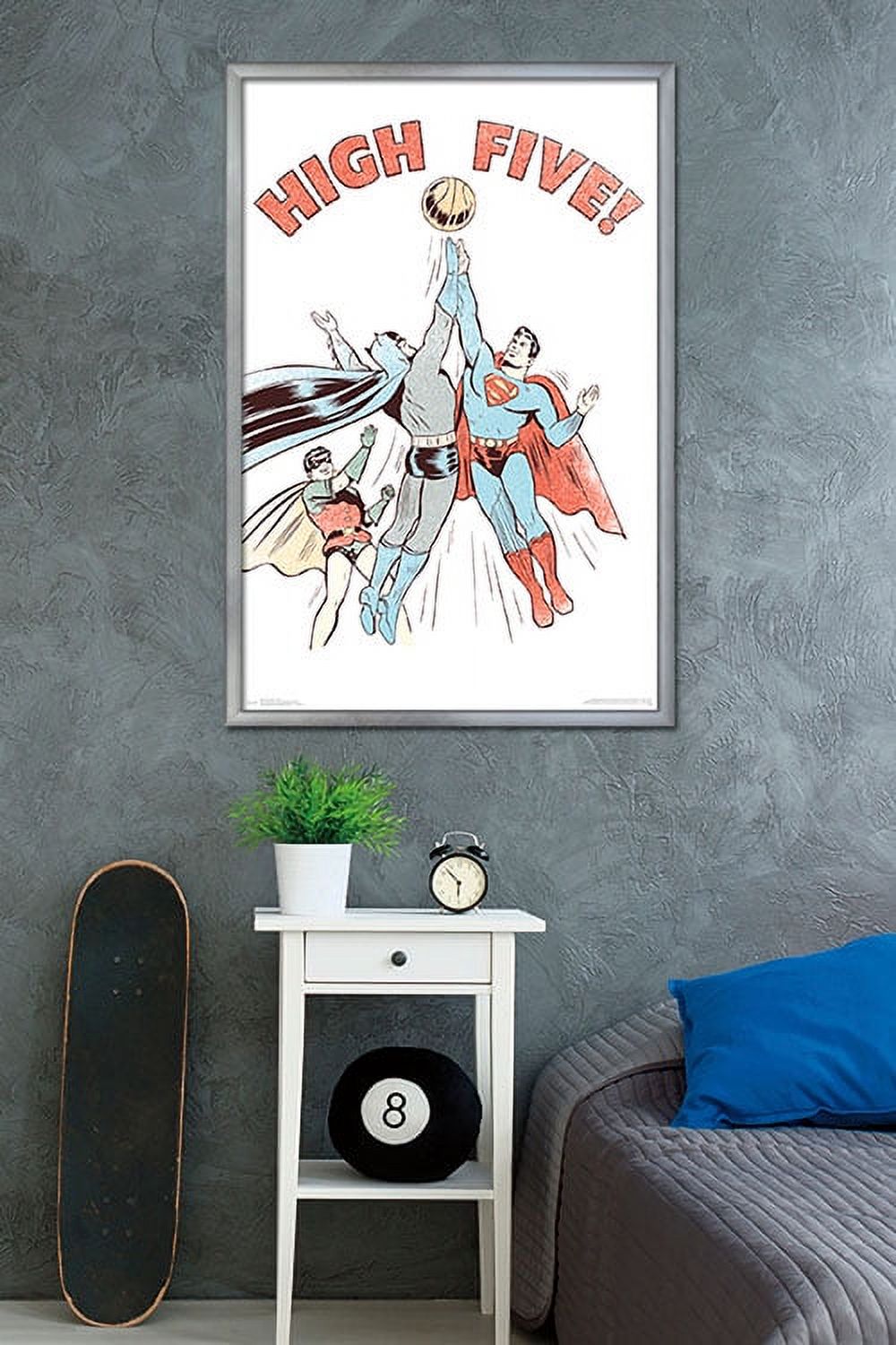 DC Comics - Batman - Robin - Superman - High Five Wall Poster, 22.375" x 34", Framed