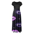 thumbnail image 4 of TIMIFIS Robe Maxi d'Halloween pour Femme à Manches Courtes, Cosplay d'Halloween, Robe de Fête Évasée en Ligne A, Robe Vintage d'Halloween d'Horreur Imprimée Citrouille, Robe de Bal de Fête Automne/hiver s, 4 of 5