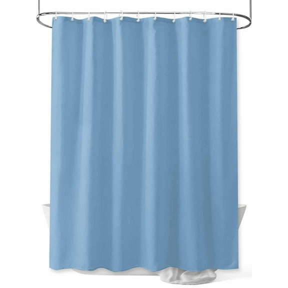 Dusty Blue Shower Curtain, Solid Color Waterproof Shower Curtain Set with 12 Hooks Lightweight Washable Fabric Shower Curtains for Bathroom 72x72 Inches