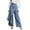 Light blue, variant on QURATI Women's Jeans Denim Pants Retro Jeans Irregular Splicing Jeans Flare Jeans Streetwear Womens Bottoms Beige L