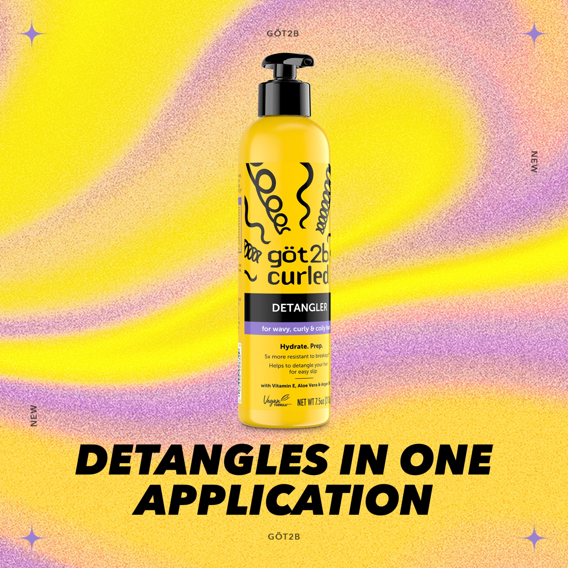 göt2b Curled Detangler, 7.5oz, for all cur types, wavy, curly & coily