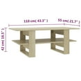 thumbnail image 4 of vidaXL Coffee Table Sonoma Oak 110x55x42 cm Engineered Wood, 4 of 4