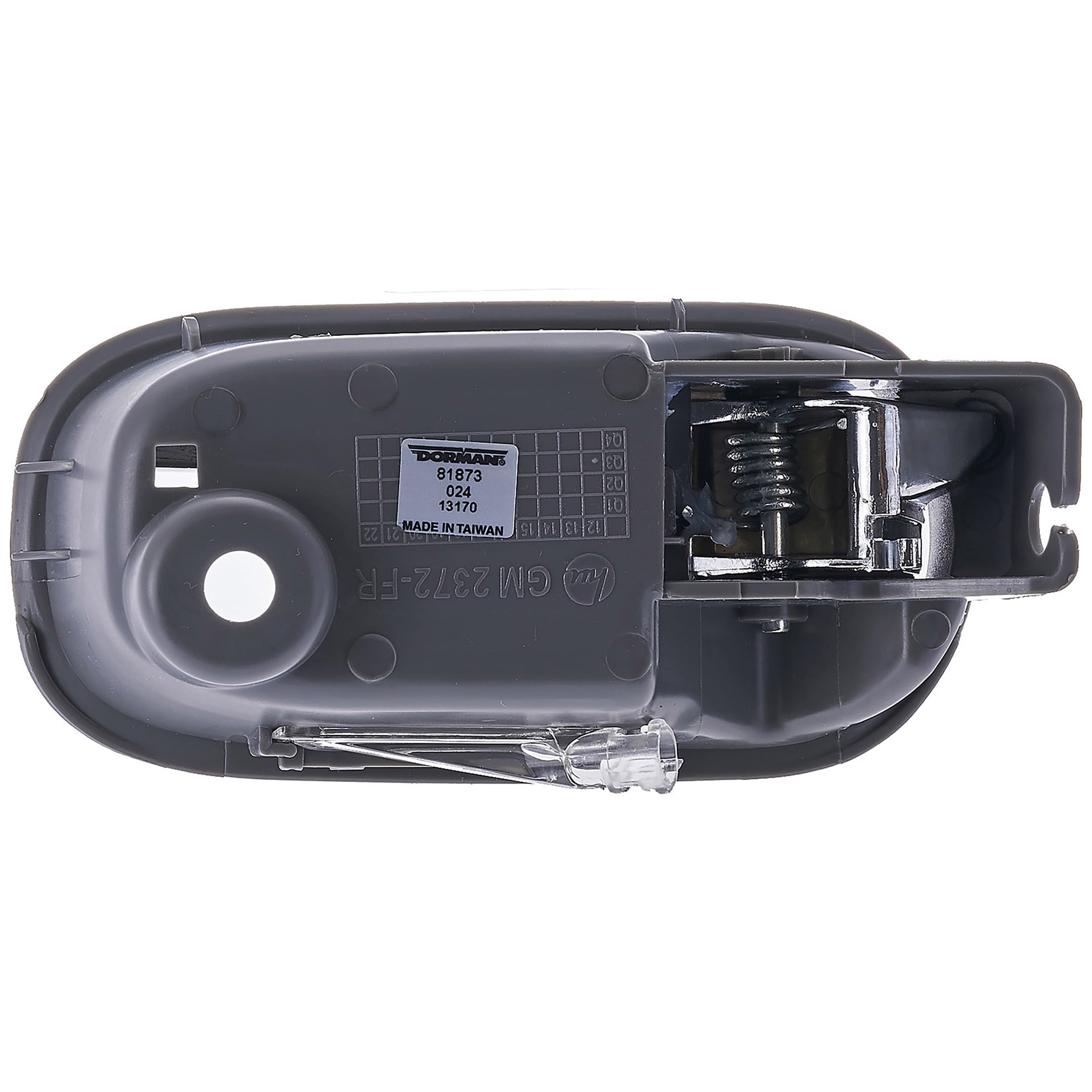 Dorman 81873 Front Passenger Side Interior Door Handle for Specific Chevrolet Models, Chrome Lever; Gray Housing