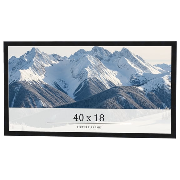 40x18 Frame Black Real Wood Picture Frame Width 0.75 inches | Interior Frame Depth 0.5 inches |