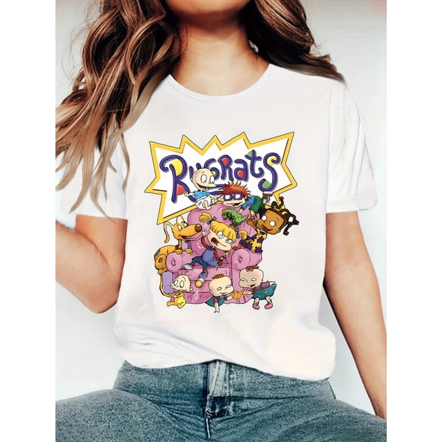 RusRatS T-Shirt Graphique Personnage de Dessin Animé pour Adultes - Tissu en Coton Décontracté, Extensible Moyen, Col Rond, Collection d'Été