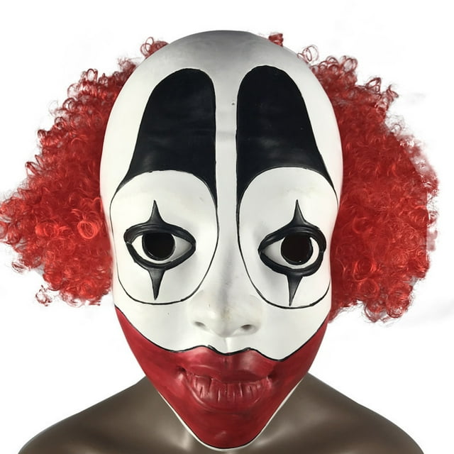 Máscara facial completa de látex con forma de payaso, disfraz de bocazas