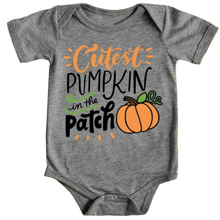 

Cutest Pumpkin in the Patch Shirts and Bodysuits for Infant Baby and Toddler Girls and Boys Granite Heather Bodysuit 6 Months