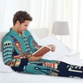 thumbnail image 6 of Lsque Let's go Travel Pattern Long Sleeve Pajama Set for Men - Soft 2-Piece Sleepwear and Loungewear Set with Pockets, Comfy Nightwear-Medium, 6 of 7
