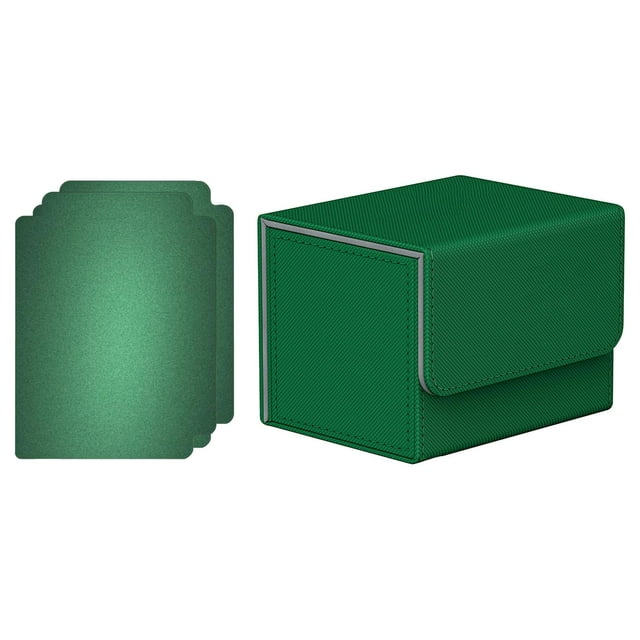 Boîte pour Jeu de Cartes avec Fermeture, Contenant pour Cartes de Collection, Porte-Cartes Vert