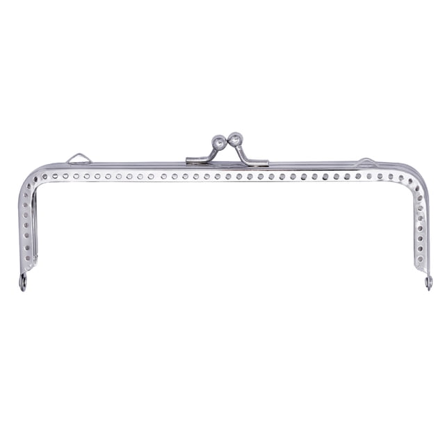 Milisten 6.5cm Square Surface Iron Purse Frame Decorative Silver Beads Kiss Clasp Lock Handbag Making Accessories for Bag Making DIY Craft Handmade