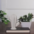 thumbnail image 3 of 5.5" Ivory White Tabletop Ceramic Cactus Statue, 3 of 3