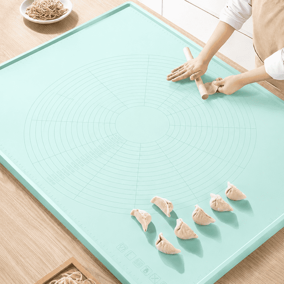 PLERISE Silicone Baking Mat 28x20 Inch, Extra Thick Dough Rolling Mat with Embossed Markings, Non-Stick Food Grade Silicone Pastry Mat