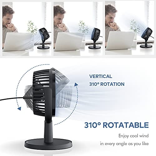 Mini ventilador de escritorio, ventilador de escritorio alimentado por