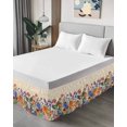 thumbnail image 4 of Watercolor Flowers Bed Skirt Plant Farmhouse Yellow Gradient Bed Skirts Queen Size 16 Inch Drop, Wrap Around Dust Ruffle&nbsp;Bedskirt with Adjustable Elastic Belt for Queen Size Beds, 4 of 7