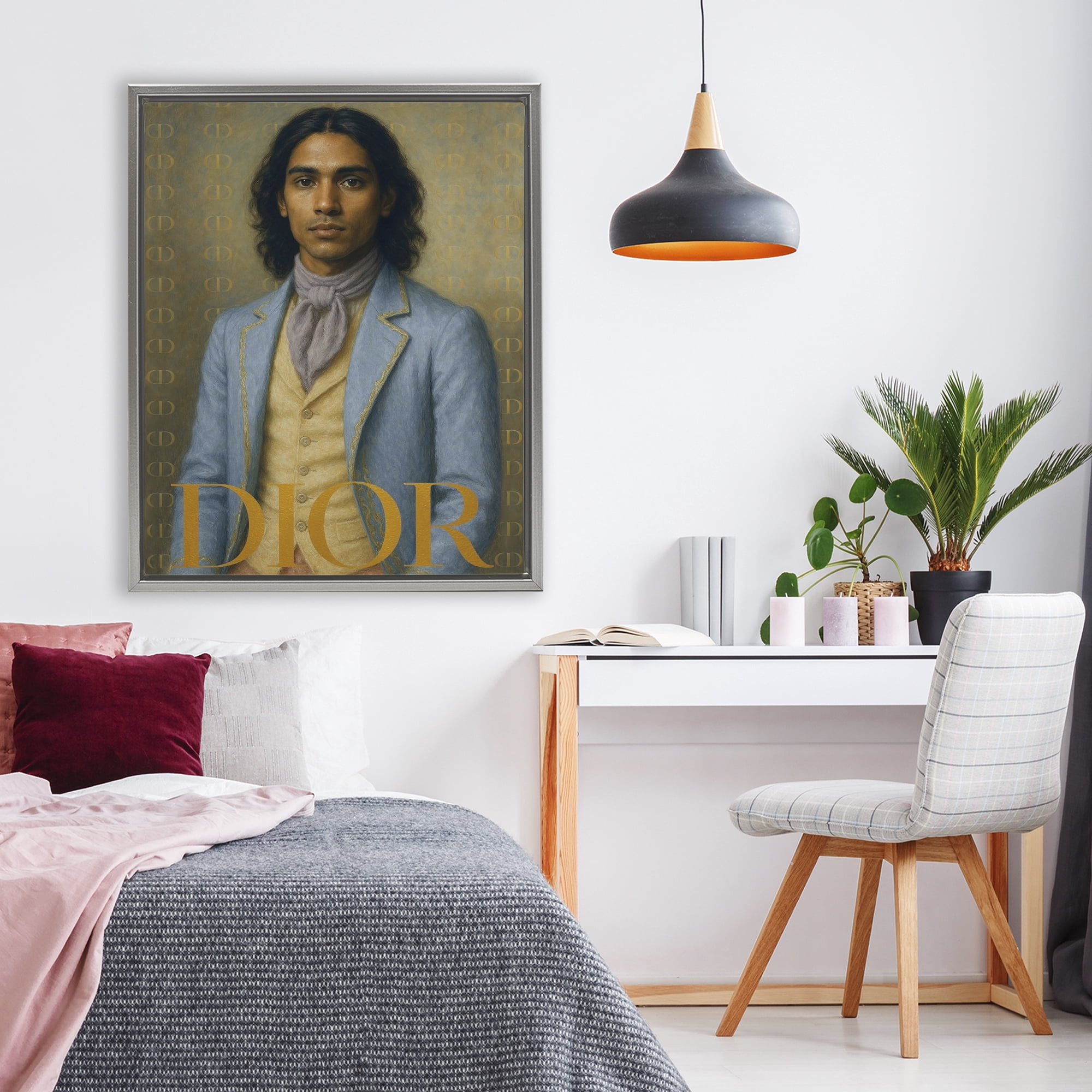 Stupell Industries Iconic Gentleman Fashion Gray Framed Floater Canvas Wall Art, design by Grotto Studios