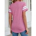 thumbnail image 4 of YouLoveIt Women's Color Block Short Sleeve T Shirt Summer Short Sleeve Tops for Women Round Neck Tunic Tops Casual Tee Tunic Tops Crew Neck Colorblock Shirt, 4 of 7