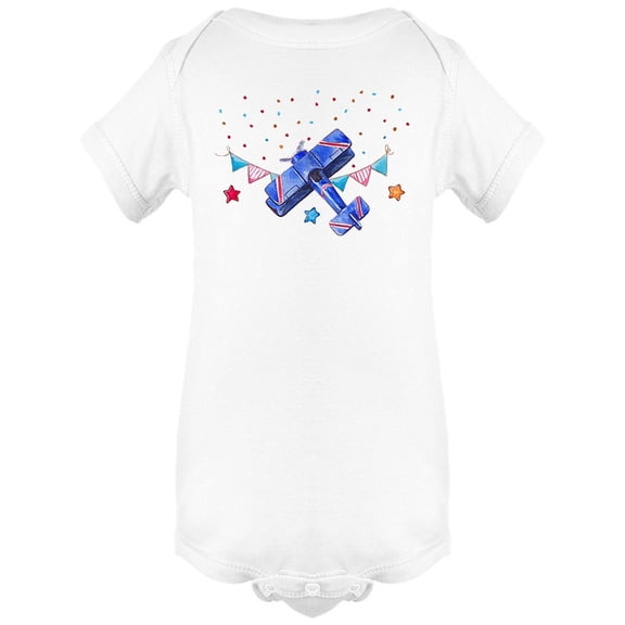Blue Wooden Toy Airplane Bodysuit Infant -Image by Shutterstock,  6 Months