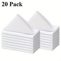 20pcs Cloth Napkins Bulk, White Cloth Napkins 17x17 in, Washable Napkins Polyester Fabric, Dinner Napkins, Servilletas de Tela para Mesa Elegantes, Wedding, Banquet, Diner en Blanc Table Decorations