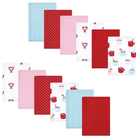 Luvable Friends Hudson Baby Flannel Burp Cloths 12pk Warm Cocoa