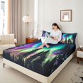 thumbnail image 4 of Homewish Abstract Aurora 4pcs Bed Sheets for Teens Boys Girls,Jungle Woodland King Sheets,Gradient Ombre Super Cozy Sheet Set,Breathable Home Decor, 4 of 7