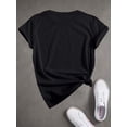 thumbnail image 2 of Women's Casual Crew Neck T-Shirt with Roses Cupid Print, Geometric-Pattern Short Sleeve Top for All Seasons, Summer & Spring Fashion, 2 of 6
