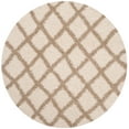 thumbnail image 2 of SAFAVIEH Layla Geometric Plush Shag Area Rug, Ivory/Beige, 6' x 6' Round, 2 of 6