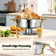 thumbnail image 6 of Jacgood 2 Pack 6 Quart Stainless Steel Round Chafing Dish Set Buffet Catering Serving Sets Gold Chafing Dish Buffet Set with Glass Lid, 6 of 8