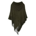 thumbnail image 3 of Rciityk Women's Hooded Ponchos Cape with Fringed Hem Vintage Crochet Lace Up Solid Sweater Shawls - Summer Savings Clearance, 3 of 3